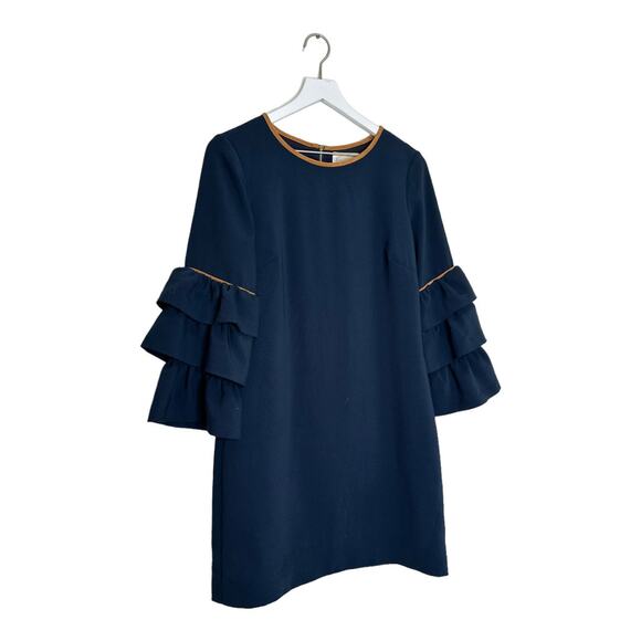 STS Sail To Sable Navy Blue Tiered Bell Sleeve Dress Size 4 - Picture 1 of 10